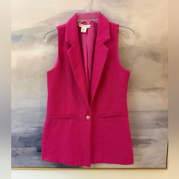 Happily Grey Jackets & Blazers - Women's Hot Pink Sleeveless Blazer Vest